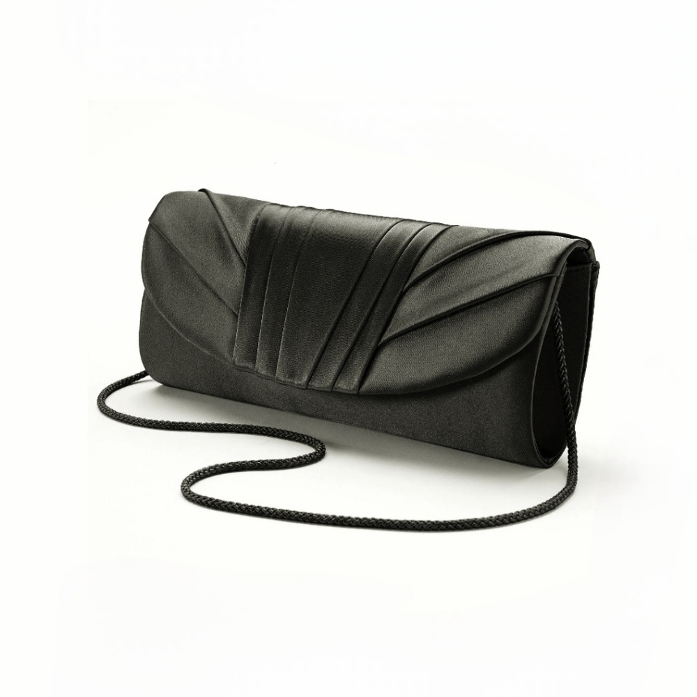 Jessica McClintock Angel Satin Tuxedo Flap Clutch